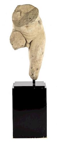 * A Roman Marble Torso Height 33 x width 15 x depth 12 inches.