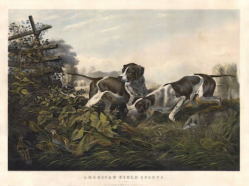 American Field Sports. "On a Point." - Large Folio Currier & Ives