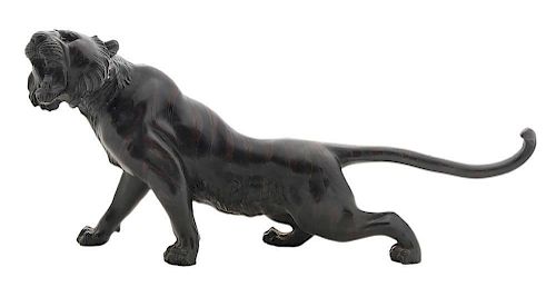 Two-Color Bronze Crouching Tiger