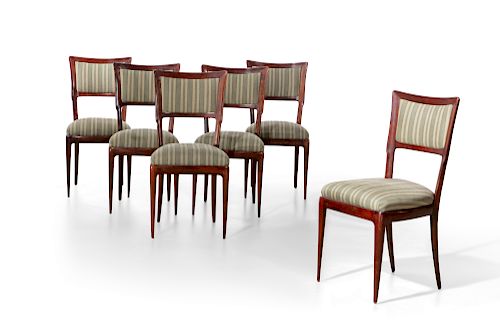 A set of six Italian Modernist dining chairs