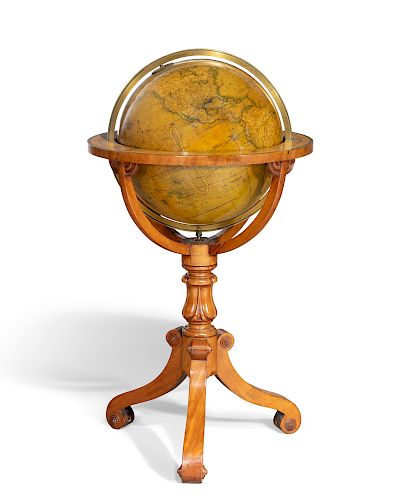 A Crutchleys terrestrial globe on mahogany stand