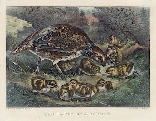 The Cares of a Family - Small Folio Currier & Ives Lithograph