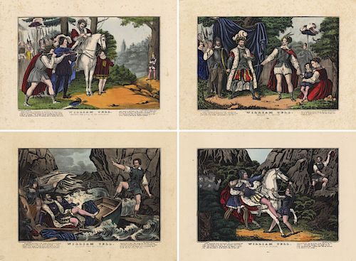 William Tell - Set of 4 - N. Currier Small Folio Lithographs