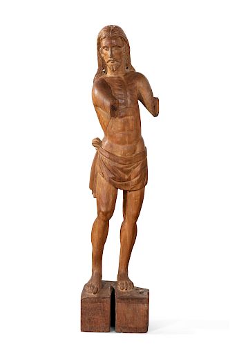 A Spanish Colonial carved walnut figure of Christ