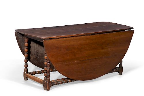 William and Mary oak gate leg table, 17th century