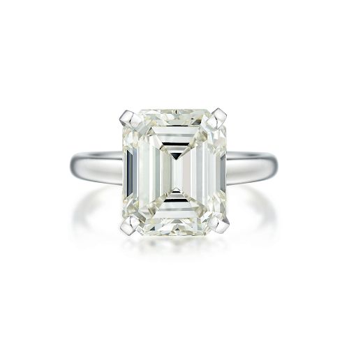 A 6.03-Carat Emerald-Cut Diamond Ring