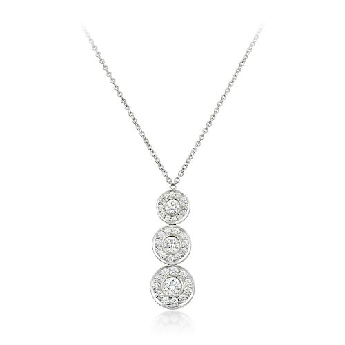 Tiffany & Co. Circlet Triple Drop Diamond Pendant Necklace