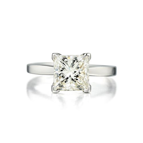 A 2.21-Carat Princess-Cut Diamond Ring