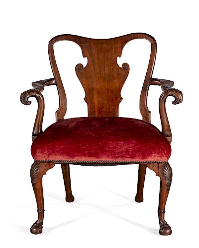 A George II walnut armchair, Irish, 18th century