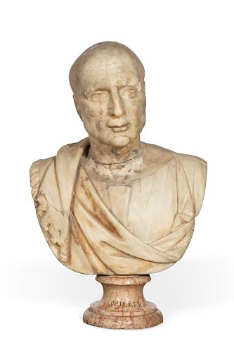 A Roman carved marble bust of a gentleman