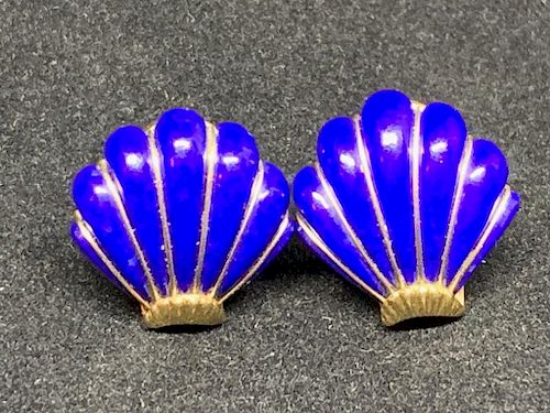 Tiffany & Co 18K and Lapis Earrings