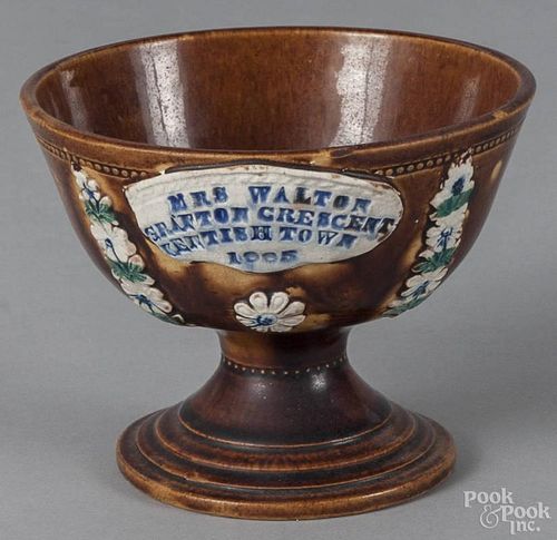 English bargeware pitcher and footed presentation bowl, 19th c.
