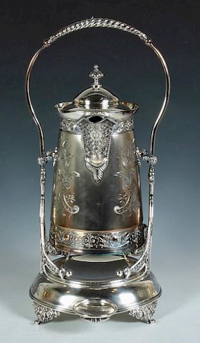 Aesthetic Silver Plate Ice Water Pitcher, 19th cen.