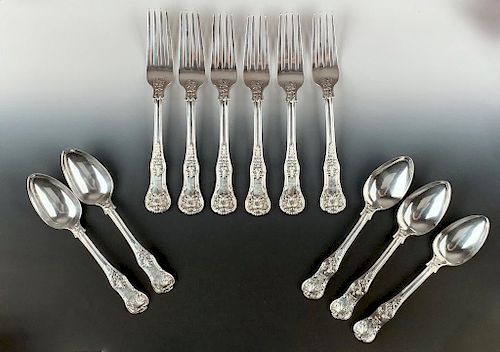 Group of English Silver Flatware, 1825