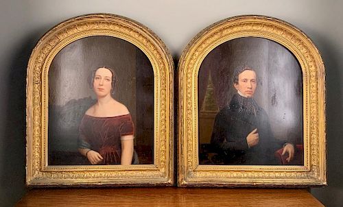 Pair of Mid 19thc. Portraits