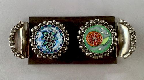 Sterling and Enamel Double Pill Box, Ruth Erickson