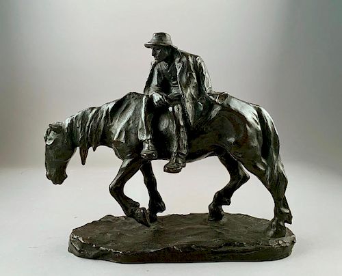 Austrian Harvester on a Work Horse Bronze by Hans