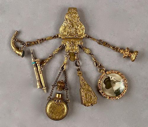 Late 19thc. Brass Chatelaine