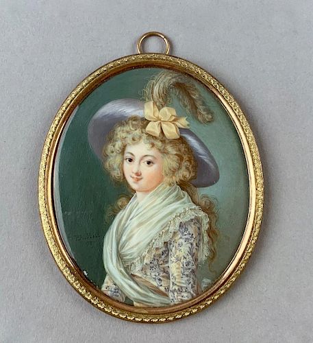 Fine Portrait miniature by Peter Pierre Adolph Hall