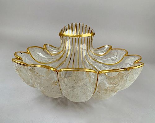 Etched and Gilded Scallop Shell Dish