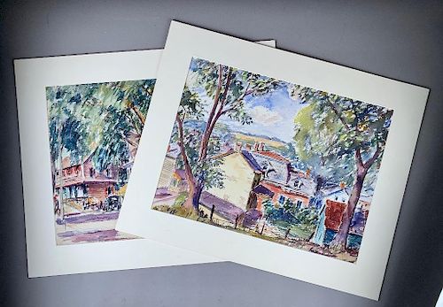 Two 20thc. American School Watercolors