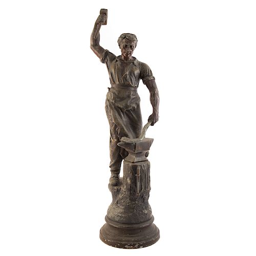 French School. Forgeron Spelter Figure