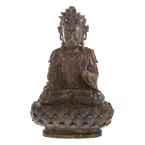 Chinese Bronze Seated Bodhisattva