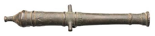 17th to 18th Century Cast Bronze/brass Cannon Barrel. 