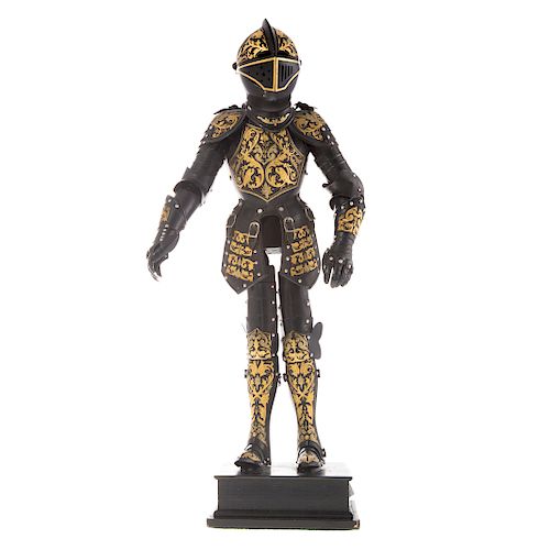 Spanish Gold Inlaid Miniature Suit of Armor