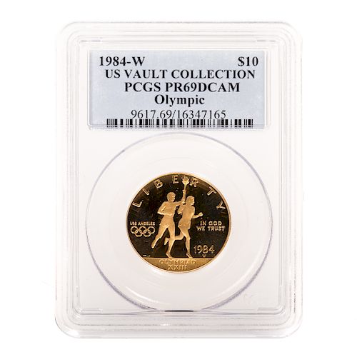 1984-W $10 Olympic Gold PCGS PR69 DCAM