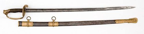 Model 1850 Foot Officer's Sword with Metal Scabbard 