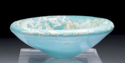 Rare Late Dynastic Egyptian Blue Glass Dish