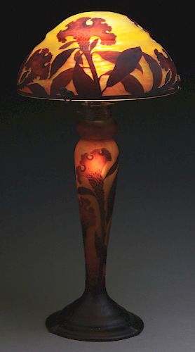 Daum Nancy Cameo Glass Table Lamp.