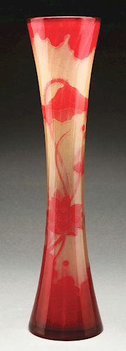 Galle Fire-Polished Cameo Poppy Vase.
