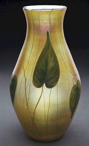 Tiffany Favrile Intaglio Carved Vase.