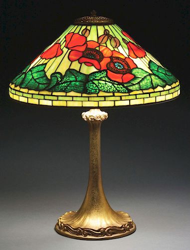 Tiffany Studios Poppy Table Lamp.