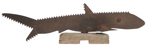Folk Art Saw Blade Model of a Shark
