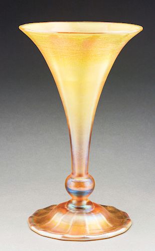 Tiffany Favrile Trumpet Vase.