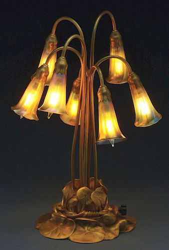 Tiffany Studios 7-Light Lily Lamp.