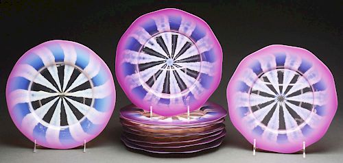 11 Tiffany Pastel Plates.