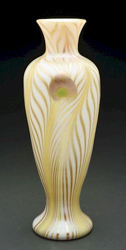 Steuben Peacock Feather Vase.