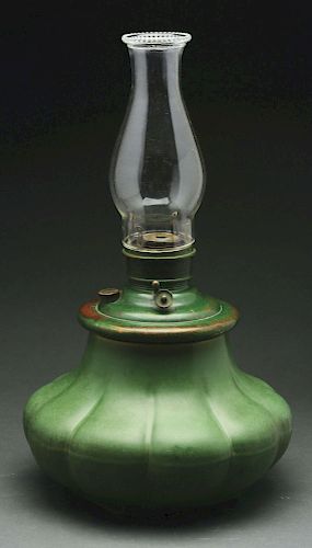 Hampshire Pottery Arts & Crafts Matte Green Lamp. 