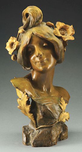 Large Bronze Female Bust.