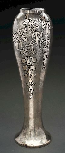 Silvercrest Sterling Silver on Bronze Decorated Vase. 