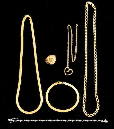 Lot of 6: 10k Gold Jewelry Items. 