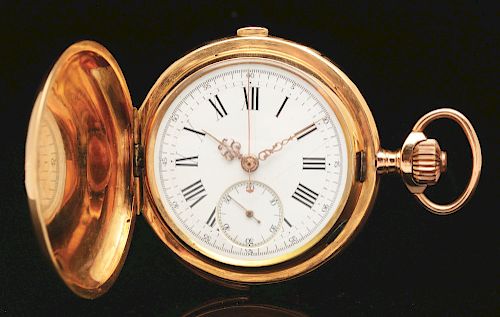 Yellow Gold H/C Minute Repeater Pocket Watch With Timer.