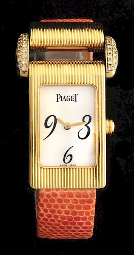 Ladies 18K Gold Piaget Diamond Miss Protocole Watch, Ref. 5322.