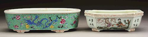 Lot of 2: Chinese Porcelain Planters.