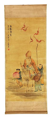 Good Chinese Scroll Painting of Lohan.