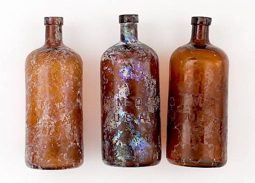 Excavated Army Medical Department Bottles Lot of Three 